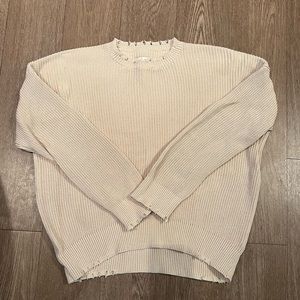 Pistola Denim Eve Distressed Edge Pullover Sweater